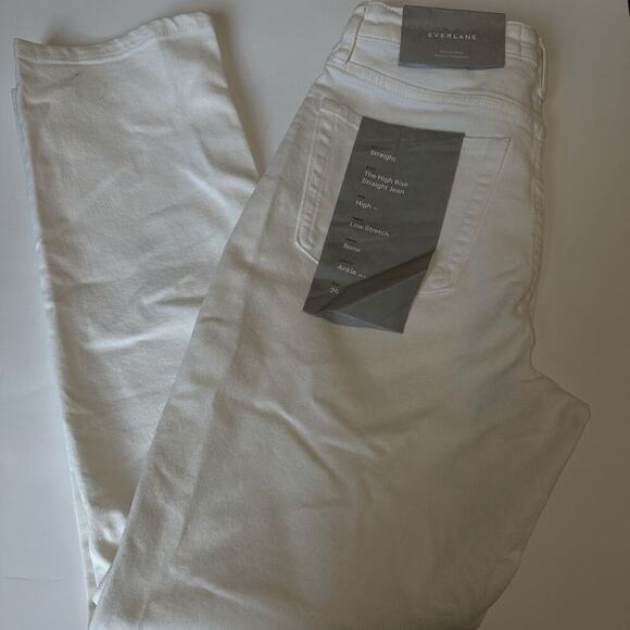 Everlane The High Rise Straight Jean in Bone White size 26 NWT New Ankle - Picture 5 of 9
